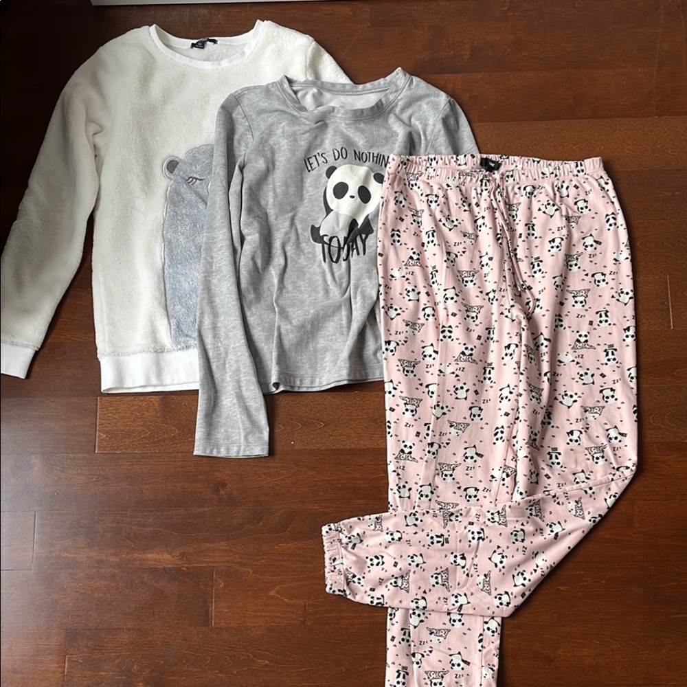Cozy Kids Pajama Set - Gray and Pink